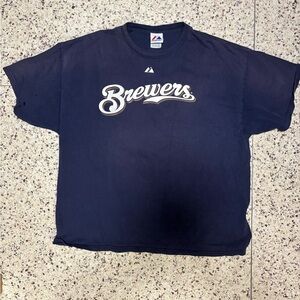 Vintage men’s XXL faded Milwaukee Brewers MLB jersey shirt CC Sabathia